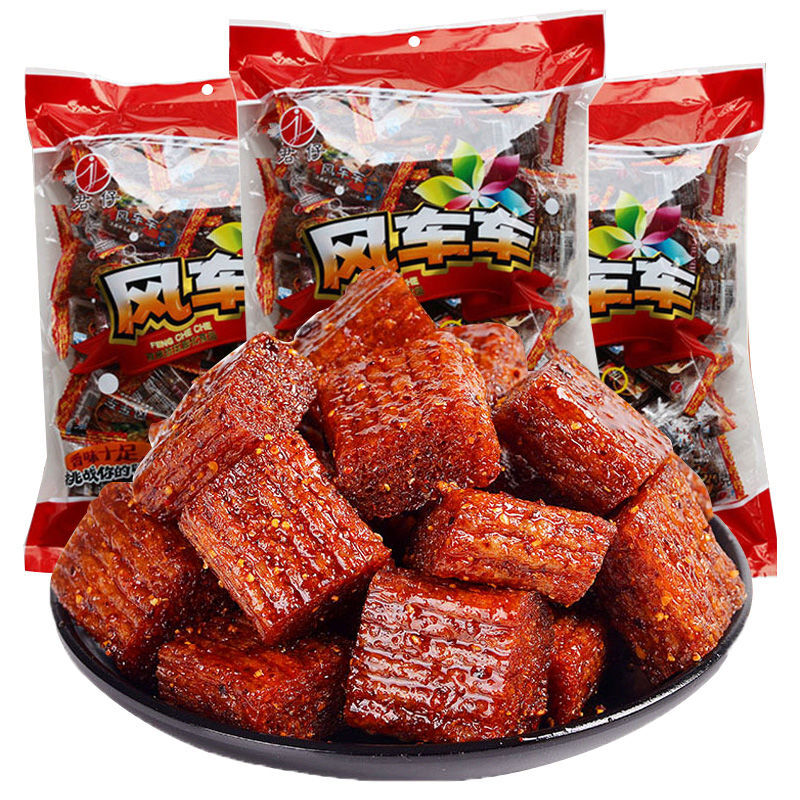 君仔 风车车大刀肉辣条 湖南特产小时候儿时麻辣零食整箱 风车车*3袋