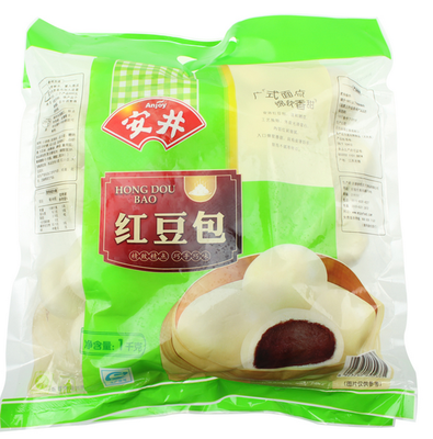 安井豆沙包 1000g 特色面点 早餐红豆包馒头 速冻食品 68包邮